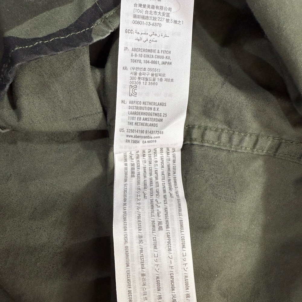 Hollister Green Camo Hooded 100% cotton Shirt sz M - Picture 8 of 9